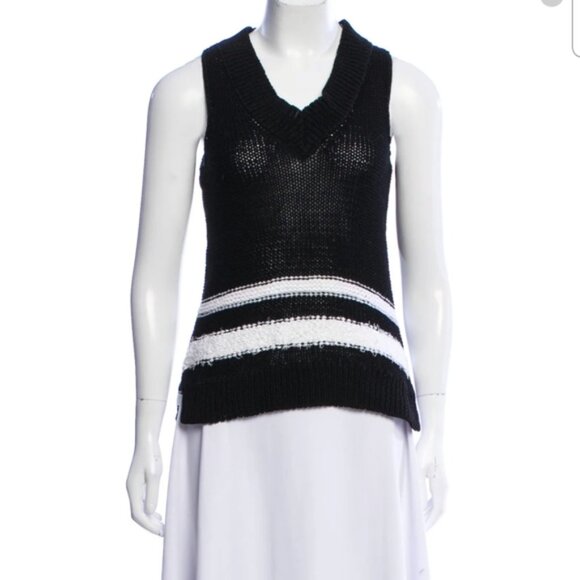 RAG BONE'DINA STRIPE CHUNKY KNIT SLEEVELESS TOP - Picture 6 of 15
